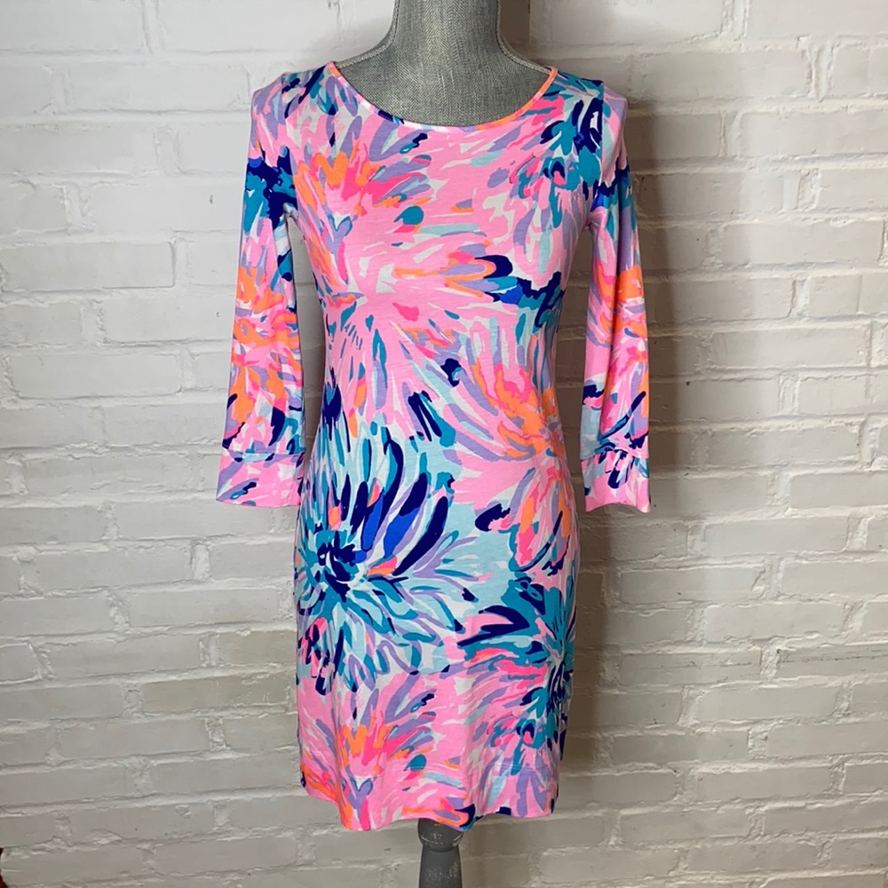 Lilly Pulitzer Pink Blue Floral Shift Dress